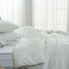 gBEDDING 素色60支棉緞面被套, 奶油象牙色