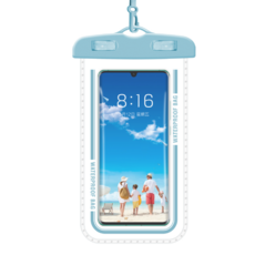 圓形拳頭 科技鎖 智慧型手機防水袋, 天空藍, 1個