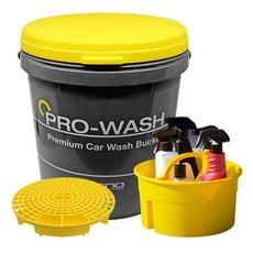 XFIT 特大容量洗車桶 + 收納箱 + 砂石過濾網 + 桶蓋, 18L, 黃色