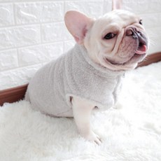 BBOMMA 寵物刷毛拉鍊外套, 灰色, 1個