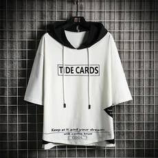 Black101 男款配色Gatuke短袖連帽T恤 FC-2315962