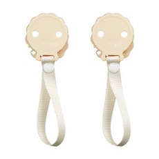 티지엠 유아용 노리개 젖꼭지 홀더, 2개, 오트밀, 0세이상~