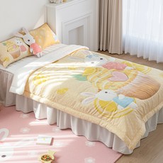 마이하우스 키즈 시어서커 쿨 냉감 손자수 여름 차렵이불, 에이미레몬(토끼)