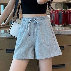 Goodif 女款A字版高腰寬版休閒鬆緊短褲