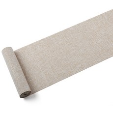 Aihop亞麻防水桌巾, 白色的, 40 x 210 厘米