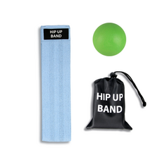 HIP UP BAND 彈力瑜伽健臀帶 按摩球隨機出貨, 天藍色（帶），隨機發貨（按摩球）