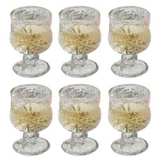 Antique 復古迷你高腳燒酒杯, 透明, 6個
