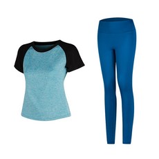 女款時尚瑜伽短袖T恤+內搭褲