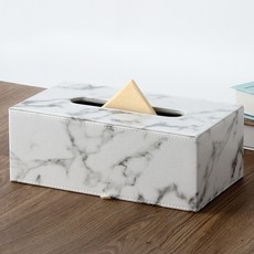 I Love Home大理石紋皮革面紙盒, 白色的