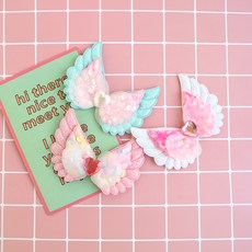 HARAROI 女童天使少女愛心鯊魚夾3件組