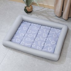 파스텔펫 반려동물 사각패턴 메쉬테두리 방석, 그레이, 1개