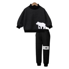 Uravi 兒童刷毛高領T恤 + 束口褲套裝