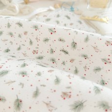 Chouchourroom 聖誕花圈刷毛布料, 白色, 1個