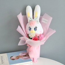 MORIANN 香皂花 Rico 滿懷玩偶花束 40公分, 混色