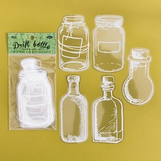 MaDaKkuMi 手帳書籤 DIY 壓花書籤 護貝紙 5款 x 4入組 漂流瓶, 1套