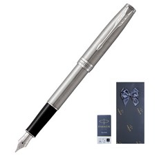 PARKER 十四行詩CT鋼筆 +墨盒禮品套件, 不銹鋼（鋼筆）, F