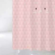 수풀 북유럽 스타일 샤워커튼 sc868 + 플라스틱 고리 12p + 커튼봉 화이트 풀세트