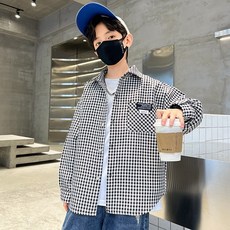 ORANGEDAMOM 男童款JOINUS布貼小方格襯衫