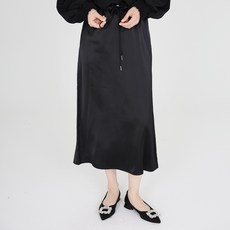 모이르벨라 여성용 올브 새틴 밴딩 롱 스커트 P24FW2-A0675