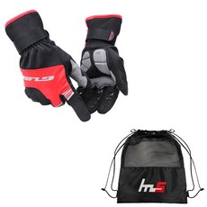 NAYASTYLE 自行車手套 2p + 專用收納袋組 CYYP-48-2PU, 紅色(手套)