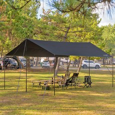 Breeze Moon 4 層黑色塗層防撕裂 300D 直角防水布遮陽罩 + 專屬包款套裝, 現代黑色