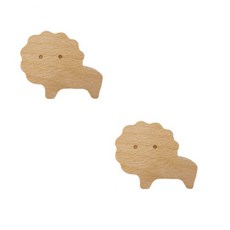 TheBella 實木動物黏貼掛鉤, 2個, 獅子