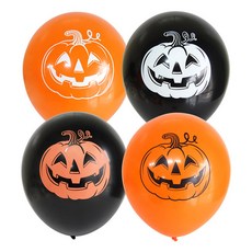 萬聖節南瓜圖案圓形氣球 30cm 50入組, 隨機發貨, 3套