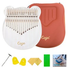 Cega 小熊壓克力透明17音卡林巴琴 + 硬殼套組 CBC40, 1套, 單品