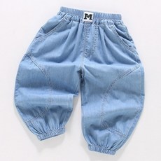 Euyumomg 兒童Koruni Line寬版牛仔束口鬆緊長褲