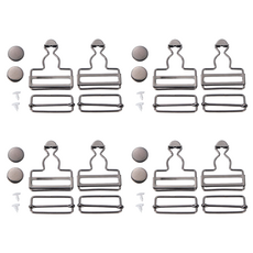 코오미 멜빵고리 길이조절 고리 단추 세트 5W782, 4세트, 흑니켈