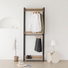 퍼리든 큐브 드레스룸 시스템 800 2단 행거 방문설치, 블랙오크