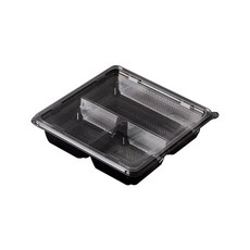 配菜沙拉容器3方形黑體, 400入, 1入