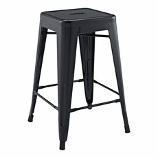E-home Vali瓦力工業風可堆疊金屬吧檯椅 40 x 40 x 61cm NKC004C-blk, 黑色, 1個