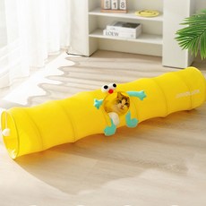 透氣摺疊貓隧道 120cm, 黃色的, 1個