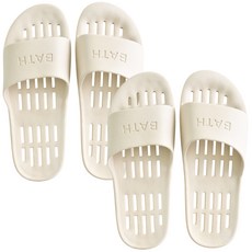 PANTONE 防滑PVC廁所浴室多用途拖鞋, 象牙白, 2個