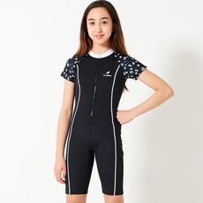 ELINBOA 女童短袖拉鍊室內泳衣 ERW356