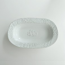 로코리빙 리엔 수국 타원접시, 아이보리, 1개