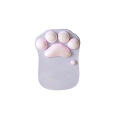 Lifesalim 柔軟貓爪護腕防滑滑鼠墊, 灰色 粉色, 1個