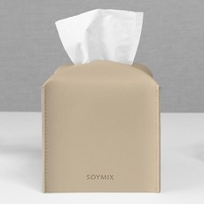 소이믹스 사피아노 가죽 호텔 룸 미니 티슈 케이스 커버, 샌드베이지