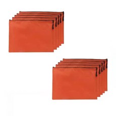 Itemtrade 방수되는 지퍼 파일가방 A6, 10개, 주황색