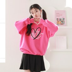 Nanajuni 兒童圓領愛心大學T