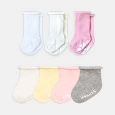 HI BABY CLUB 女款滾邊襪 4入+滾邊及膝襪 3入