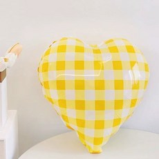 WOW PARTY KOREA 格紋愛心氣球, 黃色, 5個