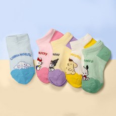 三麗鷗明星 兒童運動短襪 5雙組 SAN-404