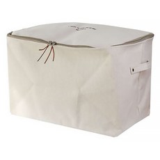 알럽홈 심플 지퍼 스퀘어 정리보관함 L, 크림, 1개