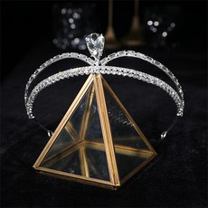 LUNAGLAM 亮點水晶髮帶裝飾 自助婚紗頭冠 WT321, 銀色, 1個