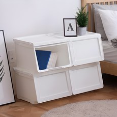 EZLIVING 國內製造 滑動式 收納箱, 象牙, 4個