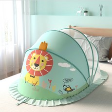 코윈커머스 프리미엄 캐릭터 원터치 유아모기장, 사자 민트