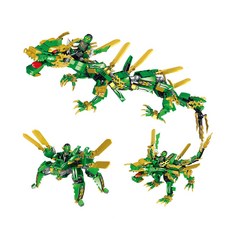 HSANHE Dragon Knight 3合1樂高兼容塊, 綠色