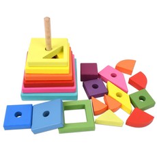 10段積木套圈塔 19入, 混合顏色